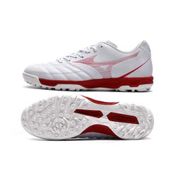 Chuteira Society Mizuno (TF) - Branco/Vermelho - 9... - GOAT SPORTS