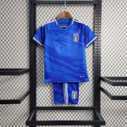 Conjunto Infantil Itália I 2023/24 - Azul - KIDS69 - GOAT SPORTS