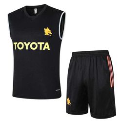 Conjunto Treino Roma 24/25 Regata + Shorts - Preto... - GOAT SPORTS
