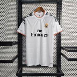 Camisa Retrô Real Madrid 13/14 Home - Branco/Cinza... - GOAT SPORTS