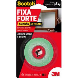 3M FITA DUPLA FACE ESPUMA 24MM X 2MT FIXAÇÃO EXTREMA (5KG) -... - ATACADO ZR