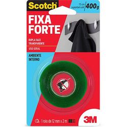 3M FITA DUPLA FACE TRANSPARENTE 12MM X 2MT (400G) - 12041 - ATACADO ZR
