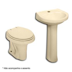 LOGASA BACIA + COLUNA + LAVATORIO PARATI BEGE - 08080 - ATACADO ZR