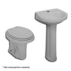 LOGASA BACIA + COLUNA + LAVATORIO PARATI CINZA CROMO - 08081 - ATACADO ZR