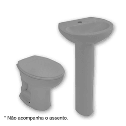 LOGASA BACIA + COLUNA + LAVATORIO PARATI CINZA ESCURO - 0808 - ATACADO ZR