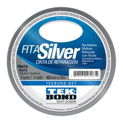TEK BOND FITA SILVER TAPE PRATA 48MM X 5M - 10864 - ATACADO ZR