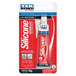 TEK BOND SILICONE ACETICO VERMELHO ALTA TEMP. 50G BLISTER - ... - ATACADO ZR