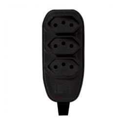 ILUMI EXTENSÃO COMPACTA PRETA CABO PP 2P+T 05M - 08038 - ATACADO ZR