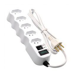 ILUMI FILTRO DE LINHA ECONOMICO 5 TOMADAS 1,0MT BRANCO - 098... - ATACADO ZR
