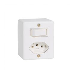 ILUMI SISTEMA X SLIM 1 SIMPLES + 1 TOMADA 10A - 08051 - ATACADO ZR