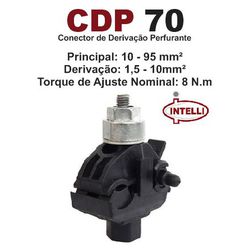 INTELLI CONECTOR DERIVAÇÃO PERFURADO CDP-70 (VAMPIRO) - 0929... - ATACADO ZR
