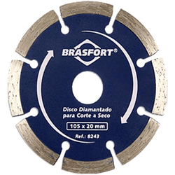 BRASFORT DISCO DIAMANTADO SEGMENTADO 105X20MM - 08288 - ATACADO ZR