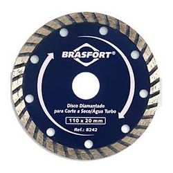 BRASFORT DISCO DIAMANTADO TURBO 110X20MM - 08289 - ATACADO ZR