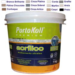 PORTOKOLL REJUNTE ACRILICO BRANCO BRILHANTE 1KG - 12726 - ATACADO ZR