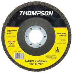 THOMPSON DISCO FLAP 4.1/2 GRÃO 040 - 13568 - ATACADO ZR
