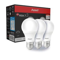 AVANT PACK C/03 LAMPADA LED BULBO (PERA) 15W 6500K - 12797 - ATACADO ZR