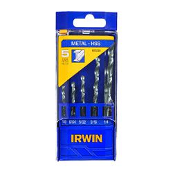IRWIN JOGO BROCA AÇO RÁPIDO 5 PÇS 1/8 Á 1/4 - 13956 - ATACADO ZR