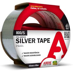 ADERE FITA ADESIVA SILVER TAPE 800/S PRATA 45MMX5M - 09156 - ATACADO ZR