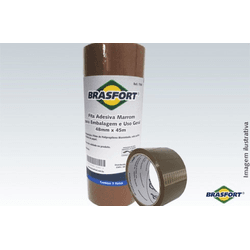 BRASFORT FITA EMBALAGEM MARROM 48MM X 45M - 10517 - ATACADO ZR