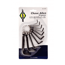 BRASFORT JOGO CHAVE ALLEN 1,5 A 10MM C/ 10 - 05399 - ATACADO ZR