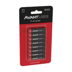 AVANT PILHA ALCALINA PEQUENA AAA BLISTER C/ 08 - 14213 - ATACADO ZR