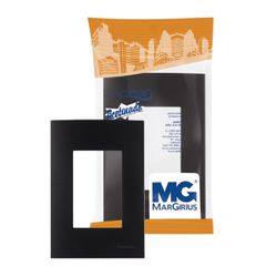 MARGIRIUS EBONY CLEAN PLACA 4X2 3 POSTOS HORIZONTAL - 14094 - ATACADO ZR