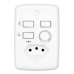 TRIO CONTROLE CHAVE ROTATIVA BIV. C/ 2 TECLAS LUZ + TOMADA -... - ATACADO ZR