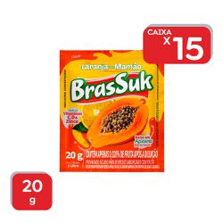 Refresco em Pó Brassuk Laranja / Mamão 20g - 15x20... - Atacado Mirim
