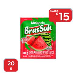 Refresco em Pó Brassuk Melancia 20g - 15x20g - 195... - Atacado Mirim