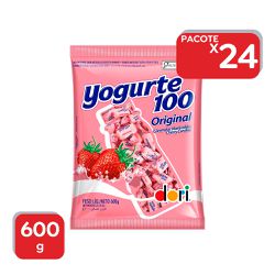Bala Mastigável Yogurte 100 600g - 24x600g - 1 - Atacado Mirim
