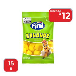 Bala Gelatina Fini Banana 15g - 12X15g - 15590 - Atacado Mirim