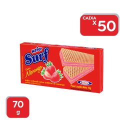 Biscoito Wafer Morango Surf - 50x70g - 15068 - Atacado Mirim