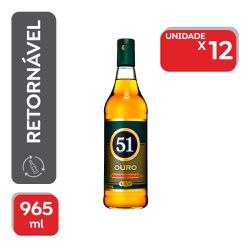 Aguardente 51 Ouro Retornável 965ml - 12x965ml. - ... - Atacado Mirim