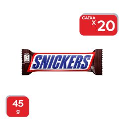 Chocolate Snickers Mars 45g - 20x45g - 19503 - Atacado Mirim