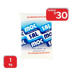 Sal Refinado Moc Extra 1kg - 30x1Kg - 1408 - Atacado Mirim
