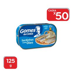 Sardinha Gomes da Costa com Óleo 125g - 1x50Un - 1... - Atacado Mirim