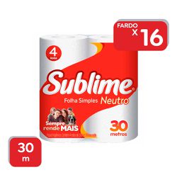 Papel Higiênico Sublime Neutro 30m - 16x4 Un - 947 - Atacado Mirim