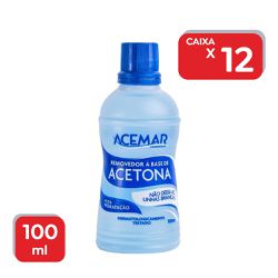 Removedor de Esmalte Acetona Acemar - 12x100ml - 1... - Atacado Mirim