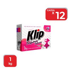Lava Roupas Em Pó Klip Perfume Intenso 1Kg - 1x12U... - Atacado Mirim