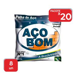 Palha De Aço Nº 1 Aço Bom - 20x8 Un - 18019 - Atacado Mirim