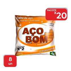 Palha De Aço Nº 2 Aço Bom - 20x8 Un - 18021 - Atacado Mirim