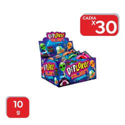 Pirulito Dip Loko Neon Alien 10g - 30x10g - 18607 - Atacado Mirim
