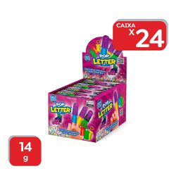 Pirulito Pop Letter Uva 14g - 24x14g - 19205 - Atacado Mirim