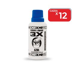 Corante 3X Líquido Bisnaga Azul 50ml - 1x12 Un - 1... - Atacado Mirim