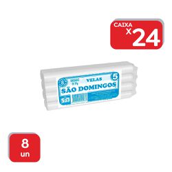 Vela São Domingos N°5 Branca - 24x8Un - 283 - Atacado Mirim