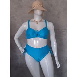 Biquini Meia Taça Caribe Azul com calcinha fio dup... - LOJA ONLINE MODA PLUS SIZE