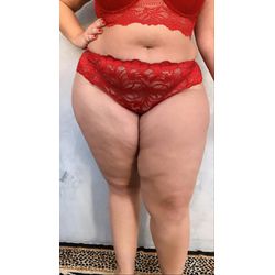 Calcinha Vermelha Plus Size Premium Fio Duplo Com Cós 006.03