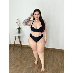 Biquíni Nó na frente Preto com calcinha Rolité 010... - LOJA ONLINE MODA PLUS SIZE