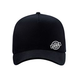 Boné Preto Personalizado Aba Curva 5 Painéis - BN5... - Atacado da Moda