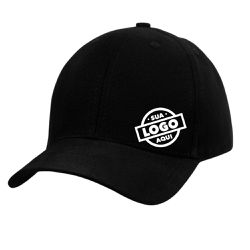 Boné Preto Personalizado Aba Curva 6 Painéis - BNA... - Atacado da Moda